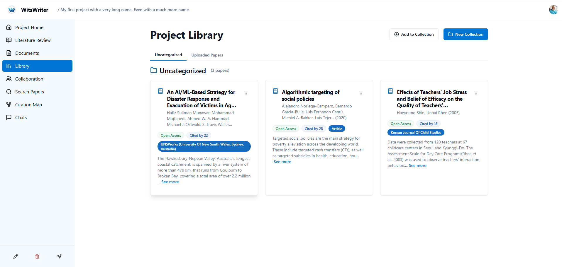 WitsWriter - AI-Powered Research & Document Management